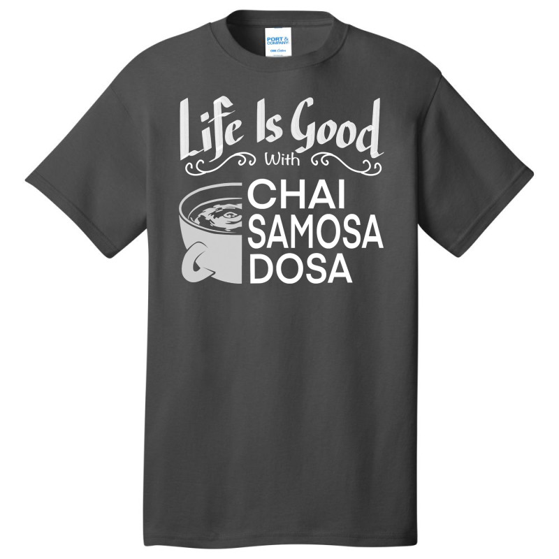 India Food Culture Chai Samosa Desi Humor Funny T Shirt Basic T-shirt by RomanAllen89 | Artistshot