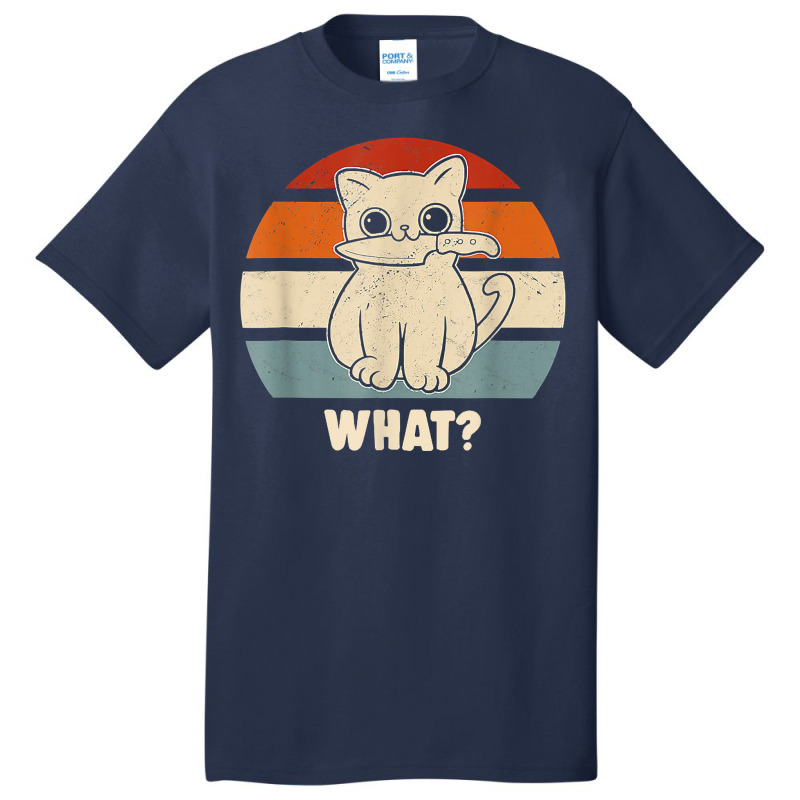 Retro What Cat Knife Meow Kitty Funny Cats Mom And Cat Dad T Shirt Basic T-shirt | Artistshot