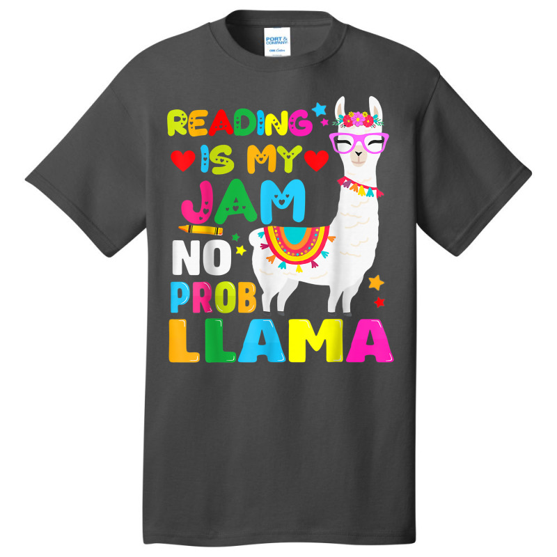 Read Teacher No Prob Llama Rainbow   Reading Is My Jam T Shirt Basic T-shirt | Artistshot