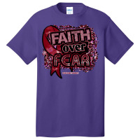 Disabled Adults T  Shirt Disabled Adults Awareness Ribbon Faith Over F Basic T-shirt | Artistshot