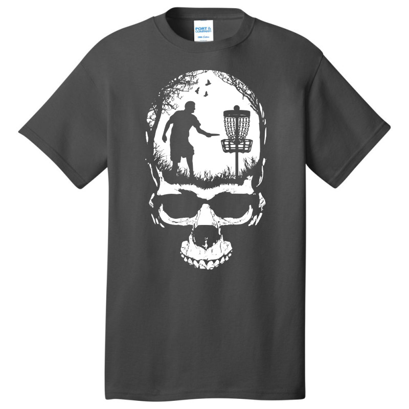 Disc Golf Skull Sunset Halloween T  Shirt Disc Golf Skull Player Retro Basic T-shirt | Artistshot