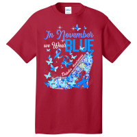 Diabetes In November We Wear Blue Butterflies Diabetes Awareness 35 Basic T-shirt | Artistshot