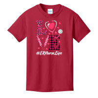 Love Stethoscope Hearts Er Nurse Valentine S Day Costume Long Sleeve T Basic Youth T-shirt | Artistshot