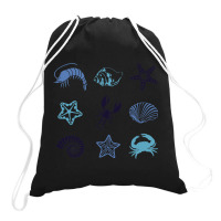 Crustacean Core Aesthetic Crustaceans Crab Lobster Drawstring Bags | Artistshot