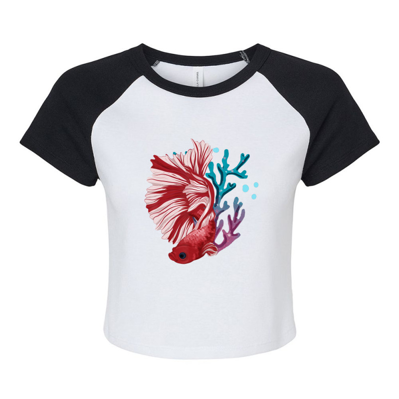 Trending Aquarium Betta Fish Lover Freshwater Fish Betta Fish Raglan Crop Top by Berrios Crisp | Artistshot