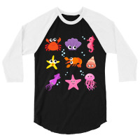 Crustacean Core Aesthetic Crustaceans Crab Lobster 3/4 Sleeve Shirt | Artistshot