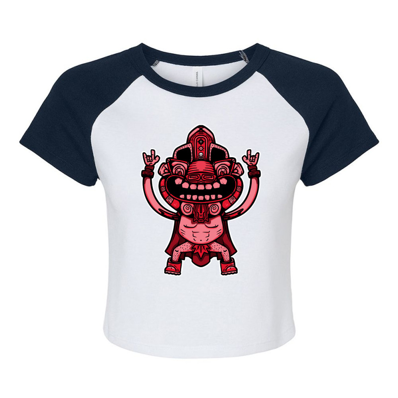 Limited Edition Aztec Warrior Red Raglan Crop Top by Inmamlil638 | Artistshot