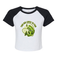 Hot Trend This Kid Loves To Fish Heart Fishing Raglan Crop Top | Artistshot