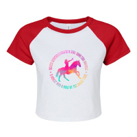 Trending A Girl Who Can Handle A Horse And A Bow Mounted Archery Raglan Crop Top | Artistshot