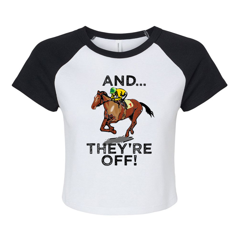 Trending And Theyre Off Horse Racing Gambling Raglan Crop Top by Estrada Link | Artistshot