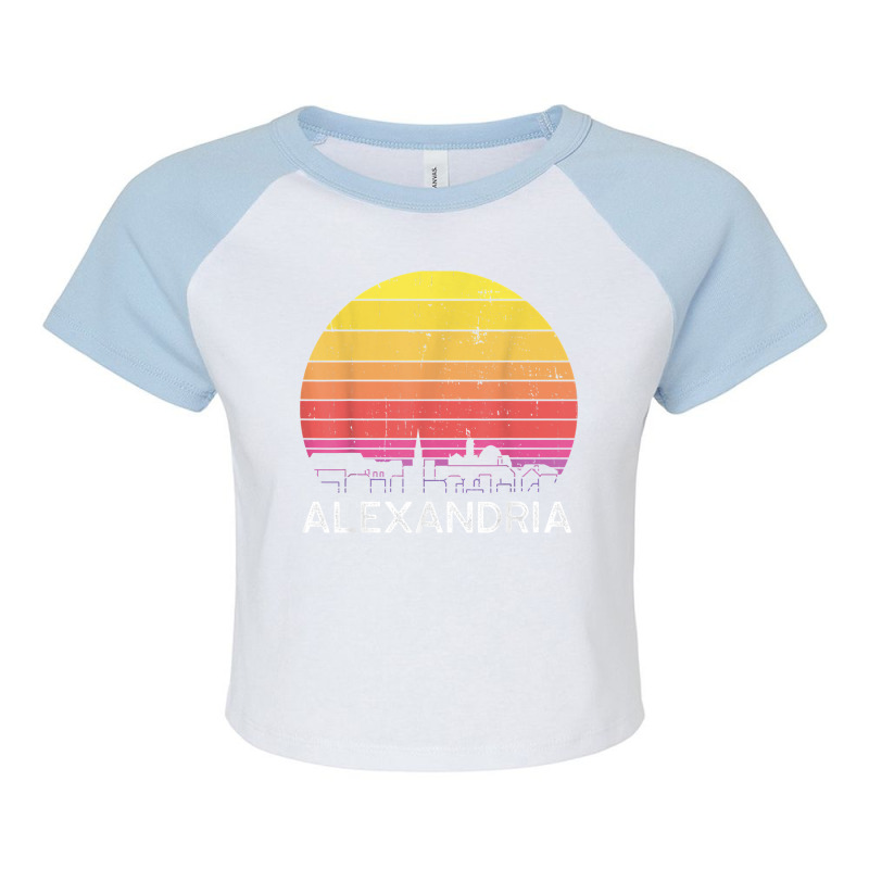 Retro Virginia Alexandria Skyline Vintage Urban Buildings T Shirt Raglan Crop Top by veroniquetour3tz | Artistshot