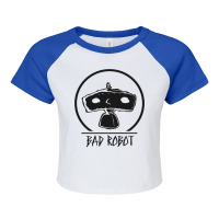 Black And White Robot  Yellow Cute Raglan Crop Top | Artistshot