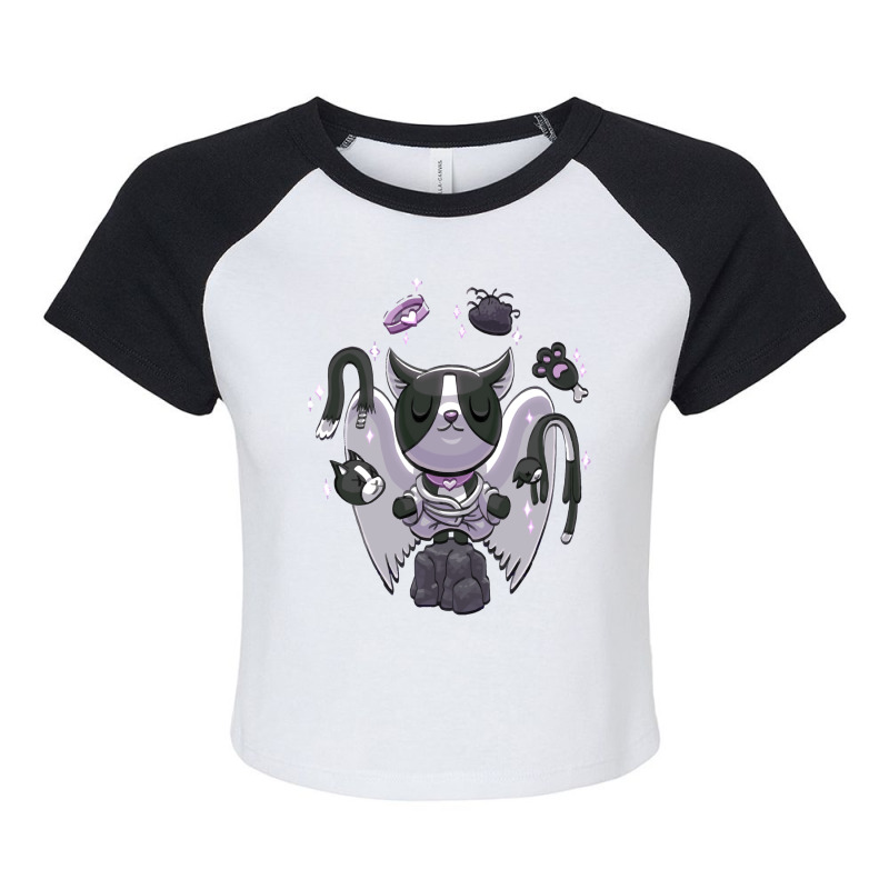 The Binding Of Isaac Guppy The Cat Raglan Crop Top by hocinisanherq | Artistshot