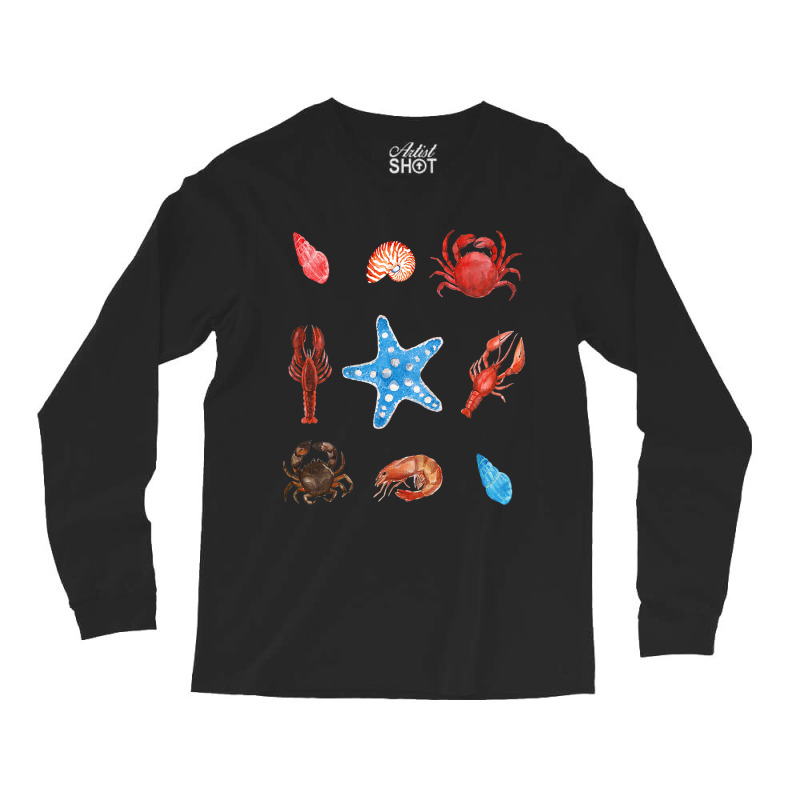 Crustacean Core Aesthetic Crustaceans Crab Lobster Long Sleeve Shirts | Artistshot