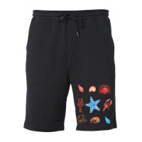 Crustacean Core Aesthetic Crustaceans Crab Lobster Fleece Short | Artistshot