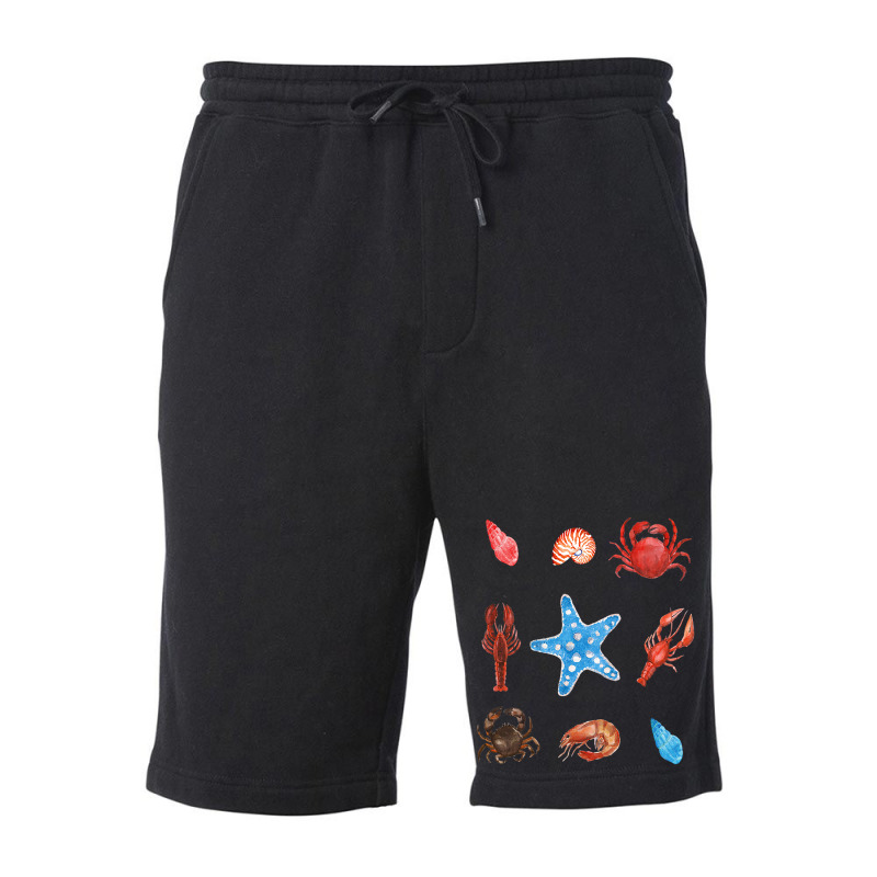 Crustacean Core Aesthetic Crustaceans Crab Lobster Fleece Short | Artistshot