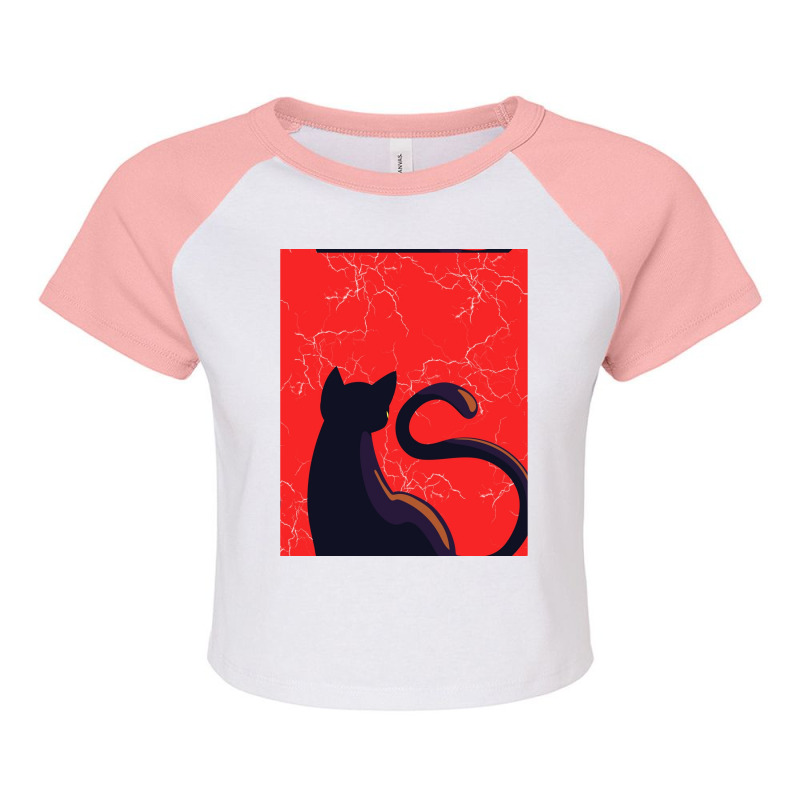 Cat Lightning S Graphic Raglan Crop Top by CAMMIGRAHAM | Artistshot