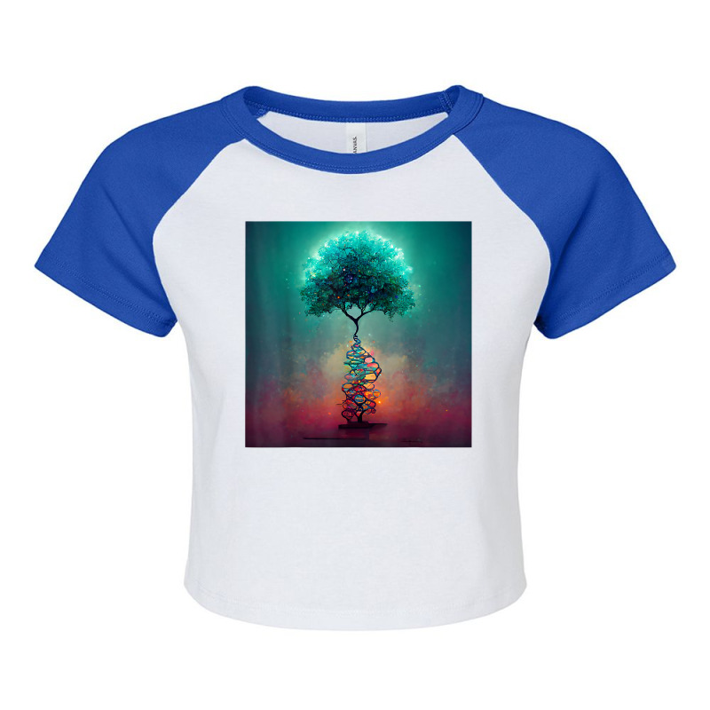 Earth Life Genetics Biologist Science Dna Tree T Shirt Raglan Crop Top by alysestick8m7 | Artistshot