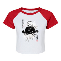 Nierautomata 2b Japan Ink ニーア オートマタ Raglan Crop Top | Artistshot