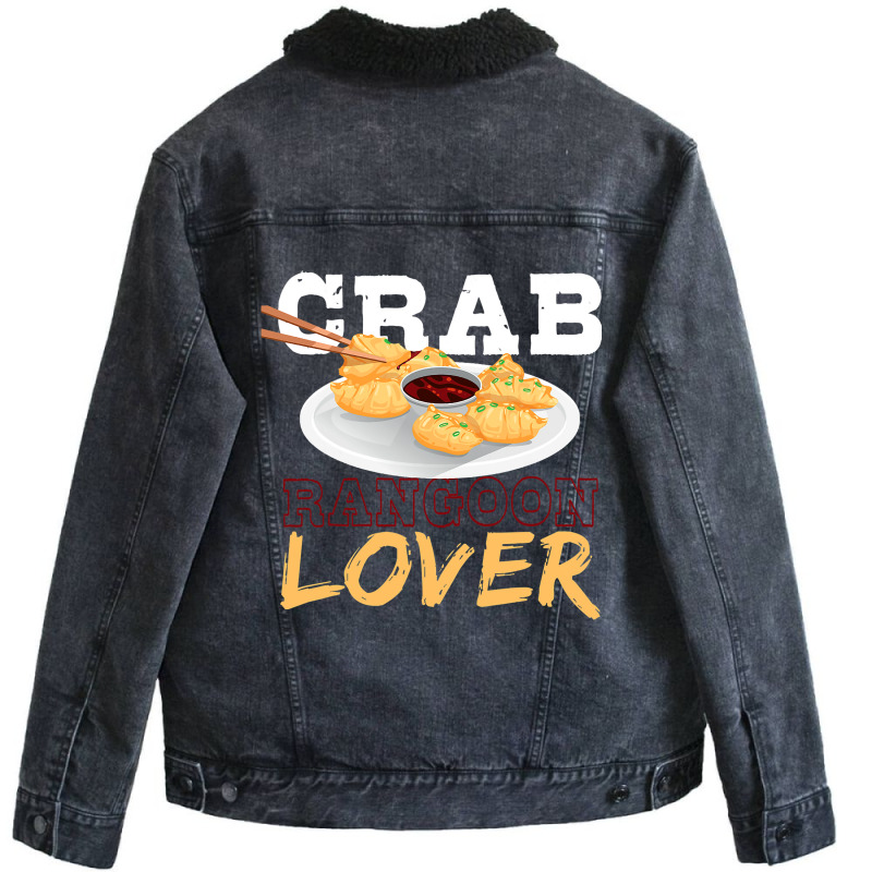 Crab Rangoon Lover Dimsum Dumpling Chinese Food Cr Unisex Sherpa-lined Denim Jacket | Artistshot