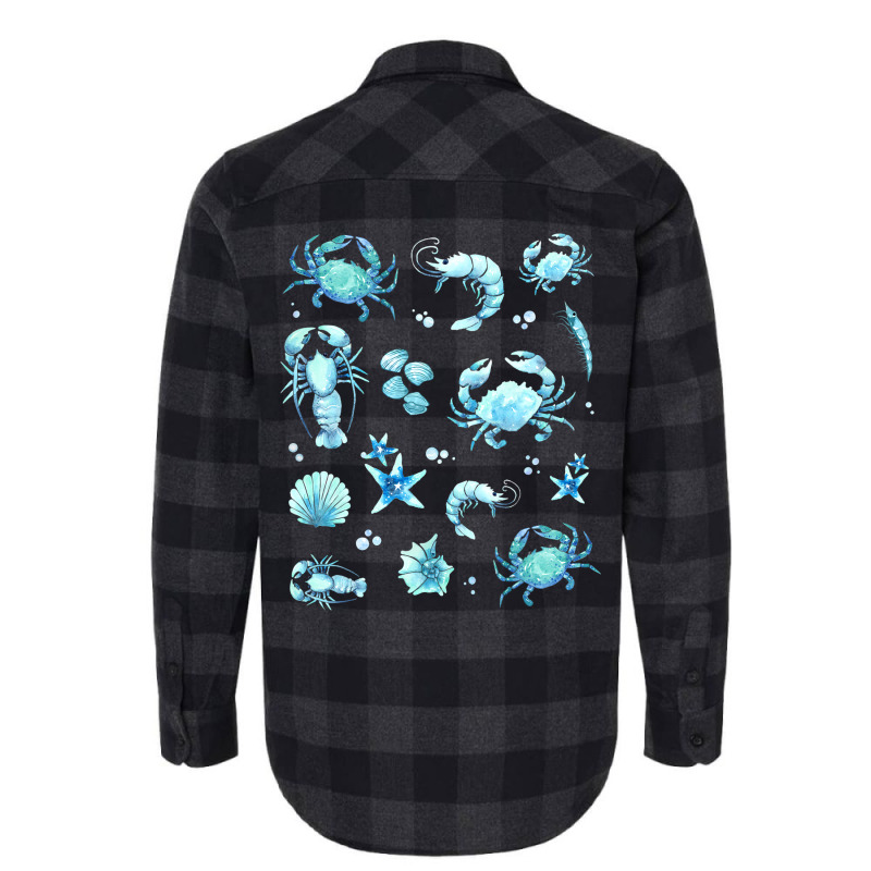 Crustacean Core Aesthetic Crustaceans Crab Lobster Flannel Shirt | Artistshot