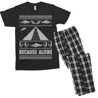 Because Aliens Funny Pyramid Makers Ugly Christmas Men's T-shirt Pajama Set | Artistshot