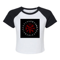 Vegvisir Compass 5 To Guide Travelers And Keep Them Safe On Journeys E Raglan Crop Top | Artistshot