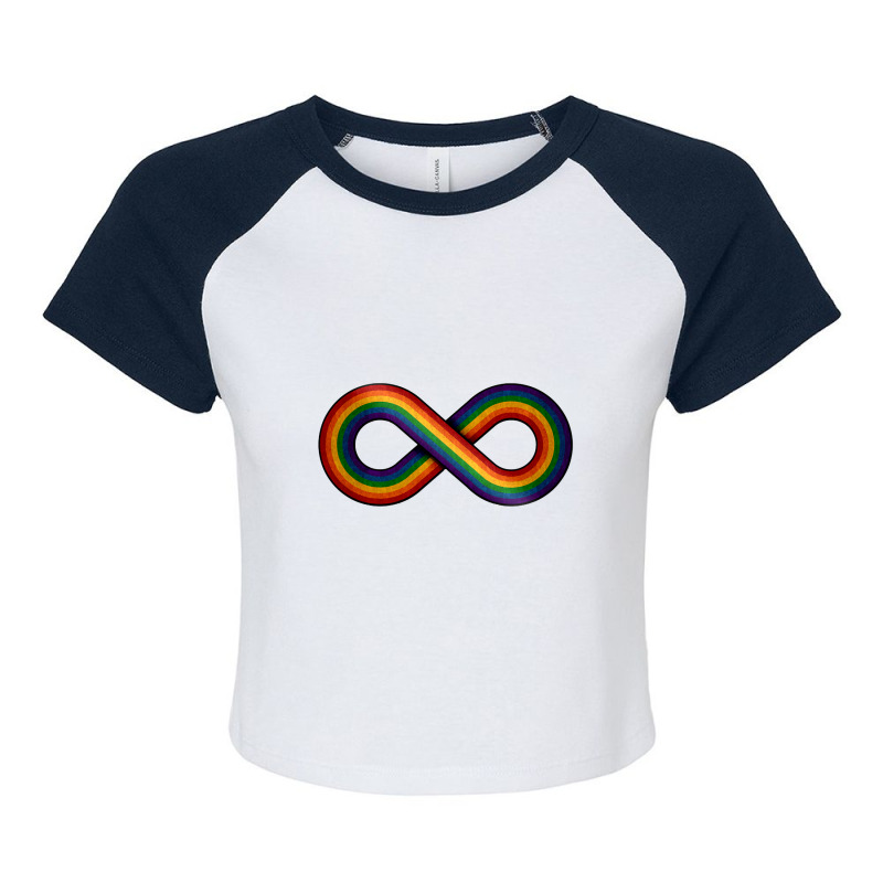 Large Infinity Vector Symbol Striped With Lgbtq Pride Rainbow Flag Raglan Crop Top by hawksreminds130 | Artistshot