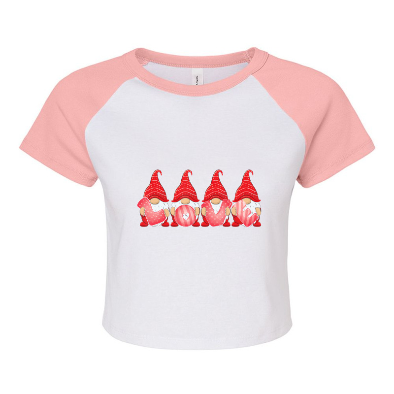 Hot Trend Love Gnomes Happy Valentine's Day Couple Matching Raglan Crop Top by Karyn Love | Artistshot