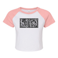 Uo   Initials U O Name Surname Onomastics Onomatology T Shirt Raglan Crop Top | Artistshot