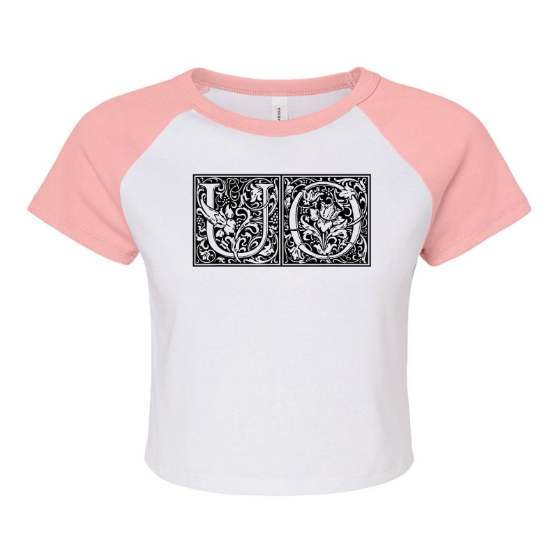 Uo   Initials U O Name Surname Onomastics Onomatology T Shirt Raglan Crop Top by alysestick8m7 | Artistshot