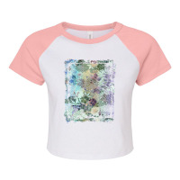 Japanese Floral Pattern Chrysanthemum Cherry Blossom Earth Tone Colors Raglan Crop Top | Artistshot