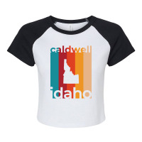 Caldwell Idaho Retro Raglan Crop Top | Artistshot