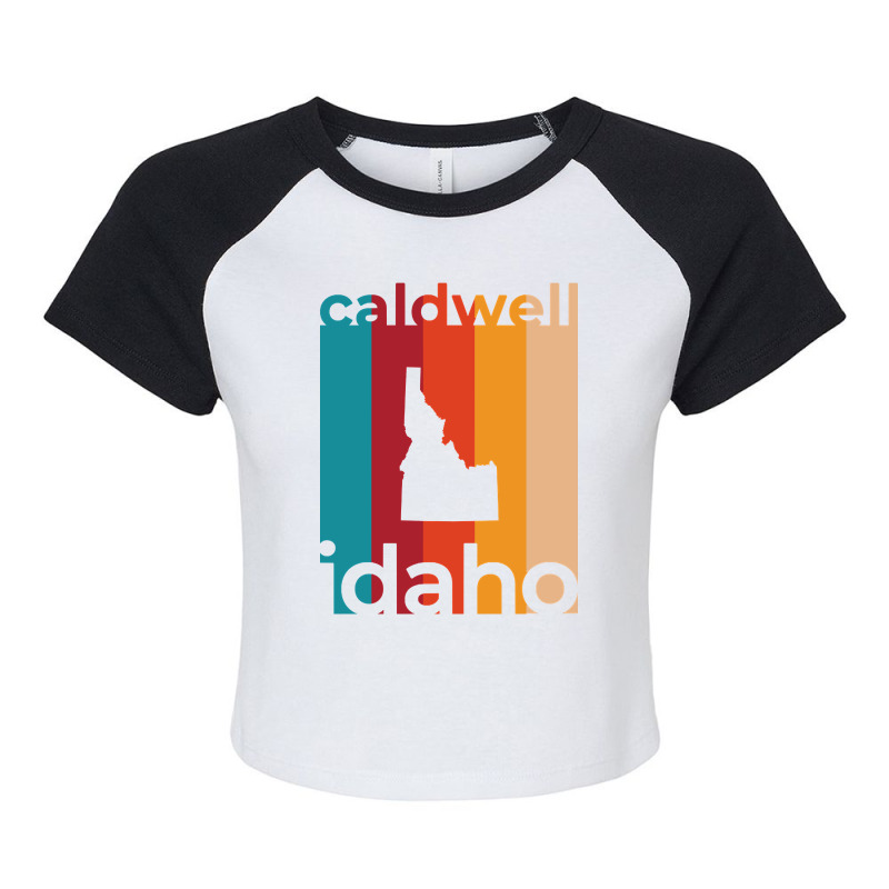 Caldwell Idaho Retro Raglan Crop Top by nuanceteams169 | Artistshot