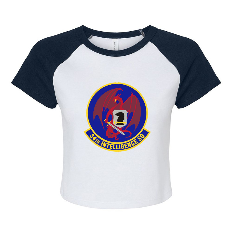 34th Intelligence Squadron (u.s. Air Force) Raglan Crop Top by Weasetu1379 | Artistshot