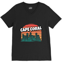 Cape Coral Retro Vintage Traveling Traveler V-neck Tee | Artistshot