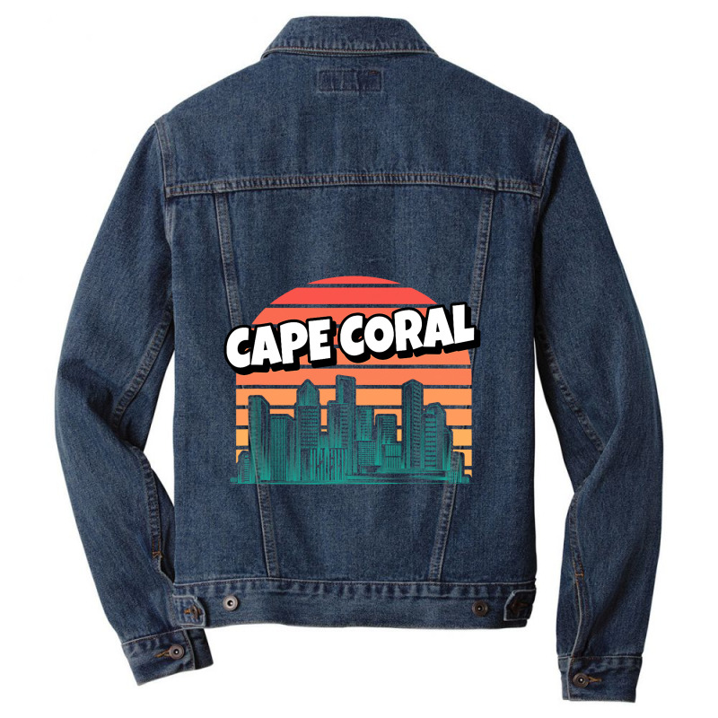 Cape Coral Retro Vintage Traveling Traveler Men Denim Jacket | Artistshot