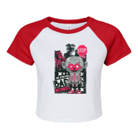 Cartoon Character Electronic Cigarette Raglan Crop Top | Artistshot