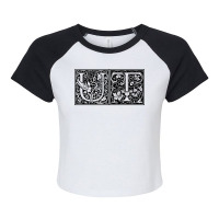 Ut   Initials U T Name Surname Onomastics Onomatology T Shirt Raglan Crop Top | Artistshot