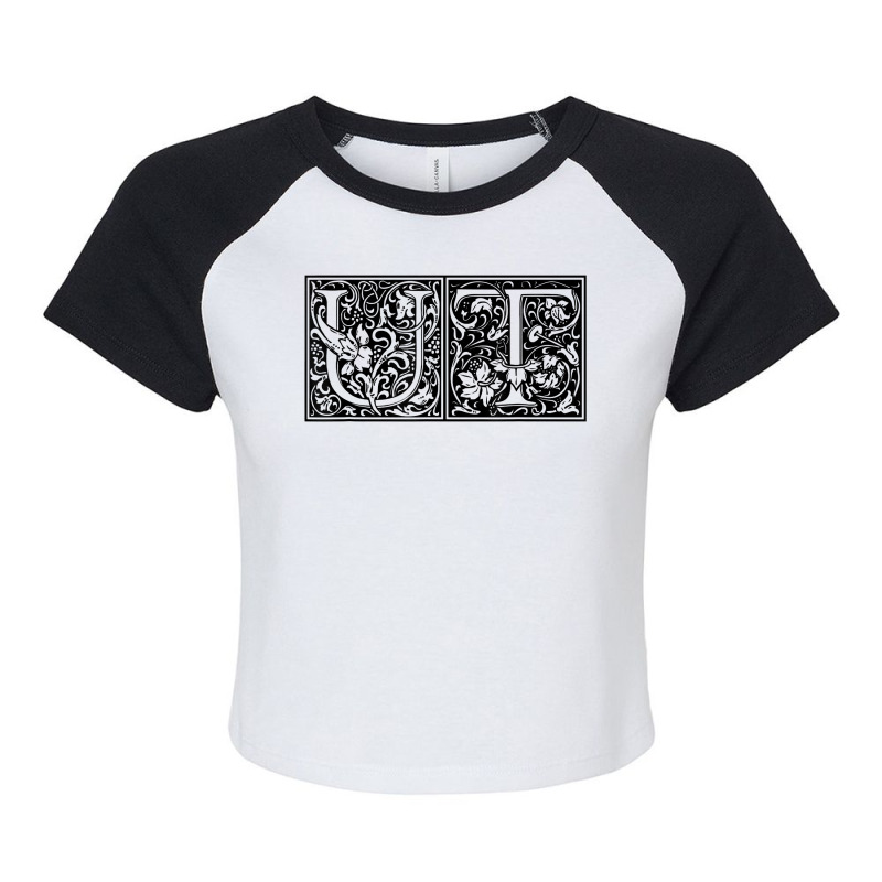 Ut   Initials U T Name Surname Onomastics Onomatology T Shirt Raglan Crop Top by darrene68stu | Artistshot