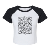 Bichos Y Caras Raglan Crop Top | Artistshot