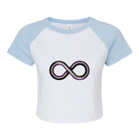 Large Infinity Vector Symbol Striped With Asexual Pride Flag Raglan Crop Top | Artistshot