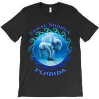 Coral Shores Florida Vacation Swimming Manatees T-shirt | Artistshot