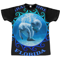 Coral Shores Florida Vacation Swimming Manatees Graphic T-shirt | Artistshot