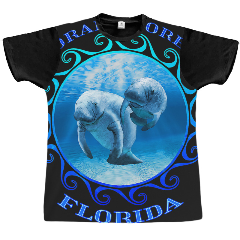 Coral Shores Florida Vacation Swimming Manatees Graphic T-shirt | Artistshot