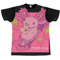 Cute Axolotl Pastel Goth Strawberry Milk Kids Yout Graphic T-shirt | Artistshot