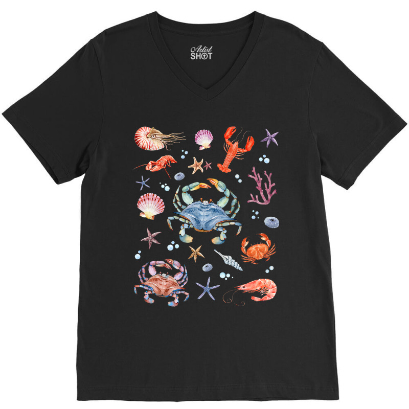 Crustaceancore Aesthetic Crustaceans Crab Lobster  V-neck Tee | Artistshot