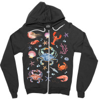 Crustaceancore Aesthetic Crustaceans Crab Lobster  Zipper Hoodie | Artistshot