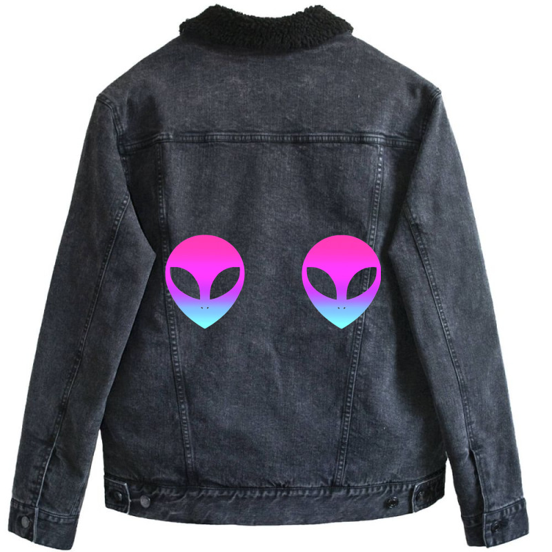 Cute Halloween Women Costume Women Halloween Alien Unisex Sherpa-lined Denim Jacket | Artistshot