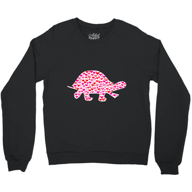 Cute Hearts Turtle Funny Animals Lover Valentines  Crewneck Sweatshirt | Artistshot